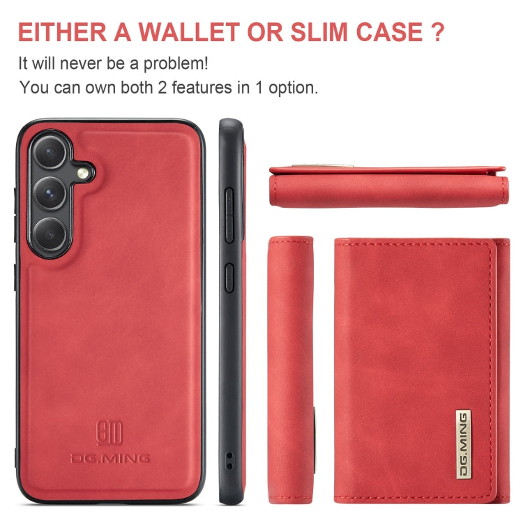 For Samsung Galaxy S24 5G DG.MING M1 Series 3-Fold Multi Card Wallet + Magnetic Phone Case(Red) - Galaxy S24 5G Cases by DG.MING | Online Shopping South Africa | PMC Jewellery | Buy Now Pay Later Mobicred