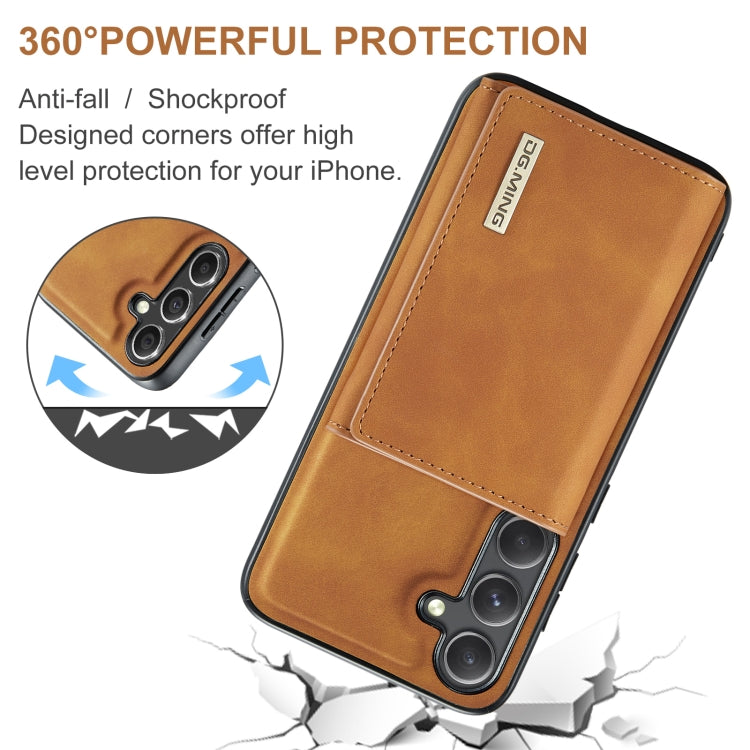 For Samsung Galaxy S24 5G DG.MING M1 Series 3-Fold Multi Card Wallet + Magnetic Phone Case(Brown) - Galaxy S24 5G Cases by DG.MING | Online Shopping South Africa | PMC Jewellery | Buy Now Pay Later Mobicred