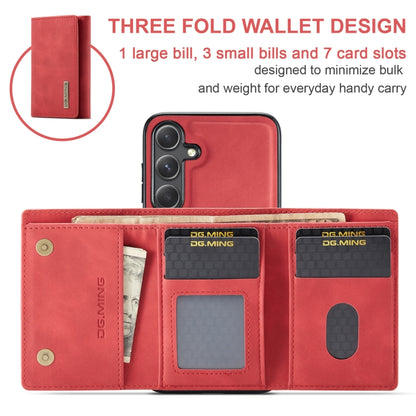 For Samsung Galaxy S24+ 5G DG.MING M1 Series 3-Fold Multi Card Wallet + Magnetic Phone Case(Red) - Galaxy S24+ 5G Cases by DG.MING | Online Shopping South Africa | PMC Jewellery | Buy Now Pay Later Mobicred