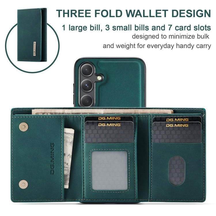 For Samsung Galaxy S24+ 5G DG.MING M1 Series 3-Fold Multi Card Wallet + Magnetic Phone Case(Green) - Galaxy S24+ 5G Cases by DG.MING | Online Shopping South Africa | PMC Jewellery | Buy Now Pay Later Mobicred