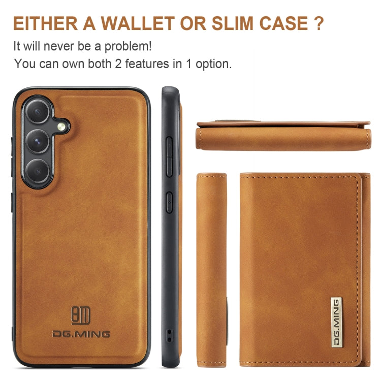 For Samsung Galaxy S24+ 5G DG.MING M1 Series 3-Fold Multi Card Wallet + Magnetic Phone Case(Brown) - Galaxy S24+ 5G Cases by DG.MING | Online Shopping South Africa | PMC Jewellery | Buy Now Pay Later Mobicred