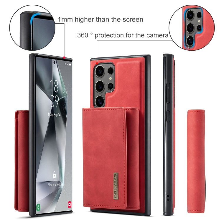 For Samsung Galaxy S24 Ultra 5G DG.MING M1 Series 3-Fold Multi Card Wallet + Magnetic Phone Case(Red) - Galaxy S24 Ultra 5G Cases by DG.MING | Online Shopping South Africa | PMC Jewellery | Buy Now Pay Later Mobicred