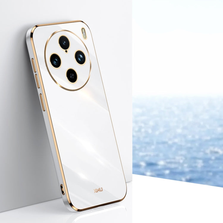For vivo X100 Pro 5G XINLI Straight Edge 6D Electroplate TPU Phone Case(White) - X100 Pro Cases by XINLI | Online Shopping South Africa | PMC TechLife | Buy Now Pay Later Mobicred