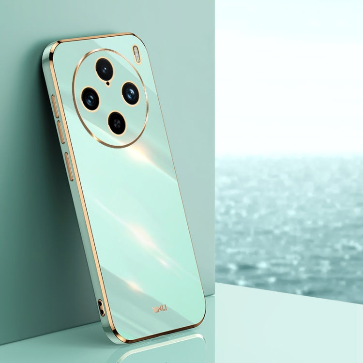 For vivo X100 Pro 5G XINLI Straight Edge 6D Electroplate TPU Phone Case(Mint Green) - vivo Cases by XINLI | Online Shopping South Africa | PMC Jewellery | Buy Now Pay Later Mobicred