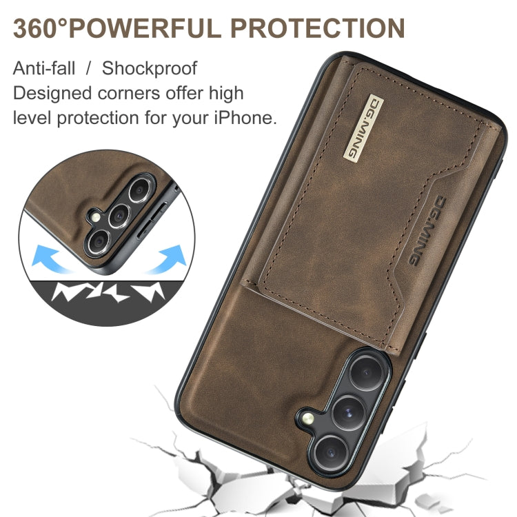 For Samsung Galaxy S24+ 5G DG.MING M2 Series 3-Fold Multi Card Bag + Magnetic Phone Case(Coffee) - free shipping - PMC Jewellery - Order now!