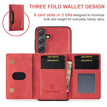 For Samsung Galaxy S24+ 5G DG.MING M2 Series 3-Fold Multi Card Bag + Magnetic Phone Case(Red) - Galaxy S24+ 5G Cases by DG.MING | Online Shopping South Africa | PMC Jewellery | Buy Now Pay Later Mobicred