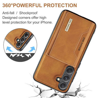 For Samsung Galaxy S24 5G DG.MING M2 Series 3-Fold Multi Card Bag + Magnetic Phone Case(Brown) - Galaxy S24 5G Cases by DG.MING | Online Shopping South Africa | PMC Jewellery | Buy Now Pay Later Mobicred