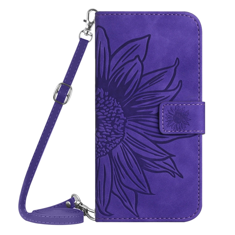 For Xiaomi 14 Pro Skin Feel Sun Flower Embossed Flip Leather Phone Case with Lanyard(Dark Purple) - 14 Pro Cases by PMC Jewellery | Online Shopping South Africa | PMC Jewellery | Buy Now Pay Later Mobicred