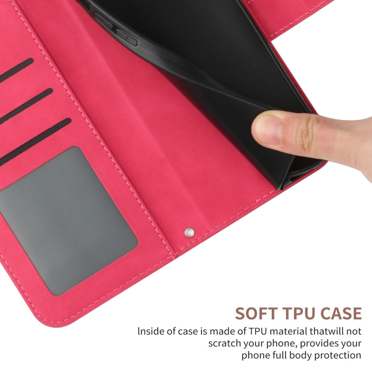 For Xiaomi 14 Pro Skin Feel Sun Flower Embossed Flip Leather Phone Case with Lanyard(Rose Red) - 14 Pro Cases by PMC TechLife | Online Shopping South Africa | PMC TechLife | Buy Now Pay Later Mobicred