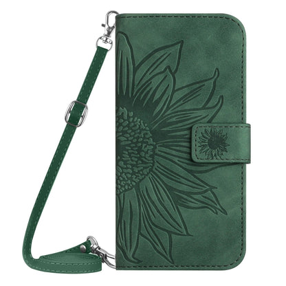 For Xiaomi Redmi 13C 5G Skin Feel Sun Flower Embossed Flip Leather Phone Case with Lanyard(Green) - 13C Cases by PMC Jewellery | Online Shopping South Africa | PMC Jewellery | Buy Now Pay Later Mobicred