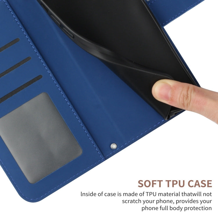 For Xiaomi Redmi 13C 5G Skin Feel Sun Flower Embossed Flip Leather Phone Case with Lanyard(Dark Blue) - 13C Cases by PMC TechLife | Online Shopping South Africa | PMC TechLife | Buy Now Pay Later Mobicred