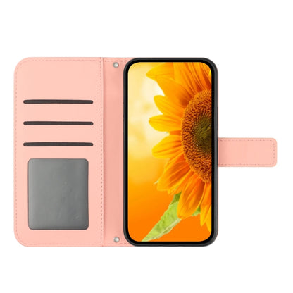 For Xiaomi Redmi 13C 5G Skin Feel Sun Flower Embossed Flip Leather Phone Case with Lanyard(Pink) - 13C Cases by PMC Jewellery | Online Shopping South Africa | PMC Jewellery | Buy Now Pay Later Mobicred