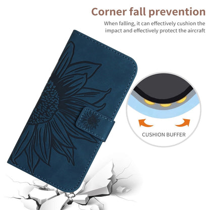 For Xiaomi Redmi A3 Skin Feel Sun Flower Embossed Flip Leather Phone Case with Lanyard(Inky Blue) - Xiaomi Cases by PMC Jewellery | Online Shopping South Africa | PMC Jewellery | Buy Now Pay Later Mobicred