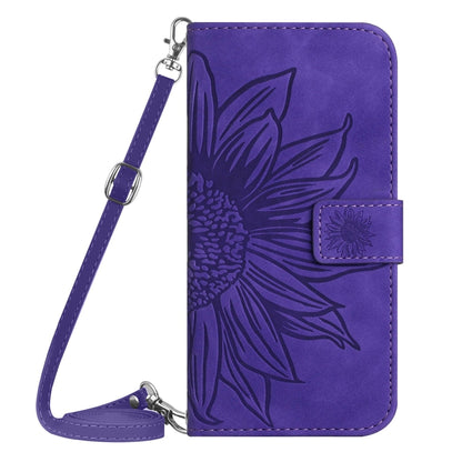 For Xiaomi 14 Ultra Skin Feel Sun Flower Embossed Flip Leather Phone Case with Lanyard(Dark Purple) - 14 Ultra Cases by PMC Jewellery | Online Shopping South Africa | PMC Jewellery | Buy Now Pay Later Mobicred