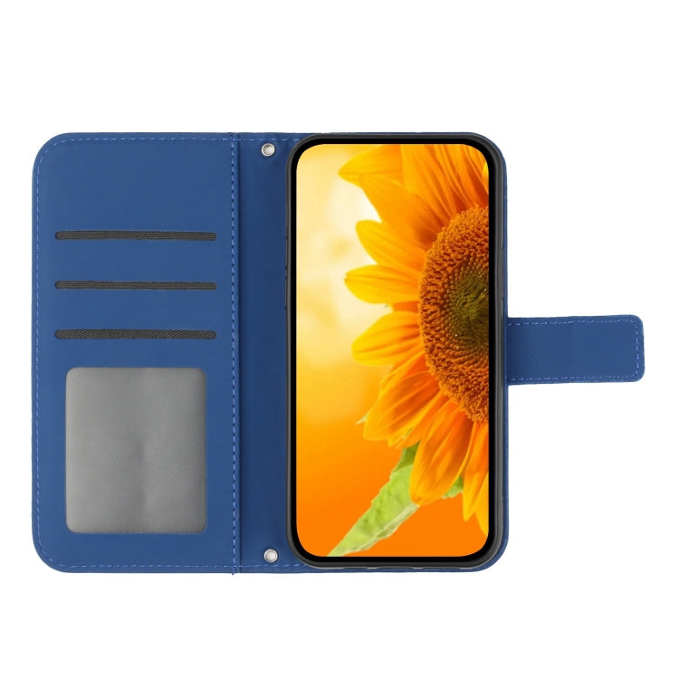 For Xiaomi 14 Ultra Skin Feel Sun Flower Embossed Flip Leather Phone Case with Lanyard(Dark Blue) - 14 Ultra Cases by PMC Jewellery | Online Shopping South Africa | PMC Jewellery | Buy Now Pay Later Mobicred