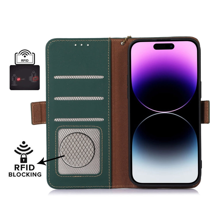 For Xiaomi 14 Ultra Genuine Leather Magnetic RFID Leather Phone Case(Green) - 14 Ultra Cases by PMC TechLife | Online Shopping South Africa | PMC TechLife | Buy Now Pay Later Mobicred