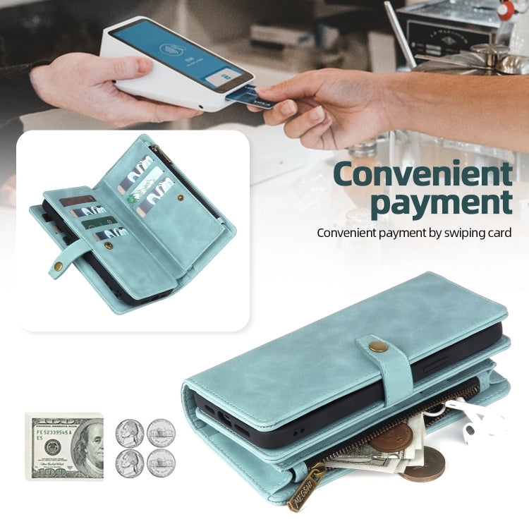 For Samsung Galaxy A32 4G Zipper Wallet Magnetic Detachable Leather Phone Case(Blue) - Galaxy Phone Cases by PMC TechLife | Online Shopping South Africa | PMC TechLife | Buy Now Pay Later Mobicred