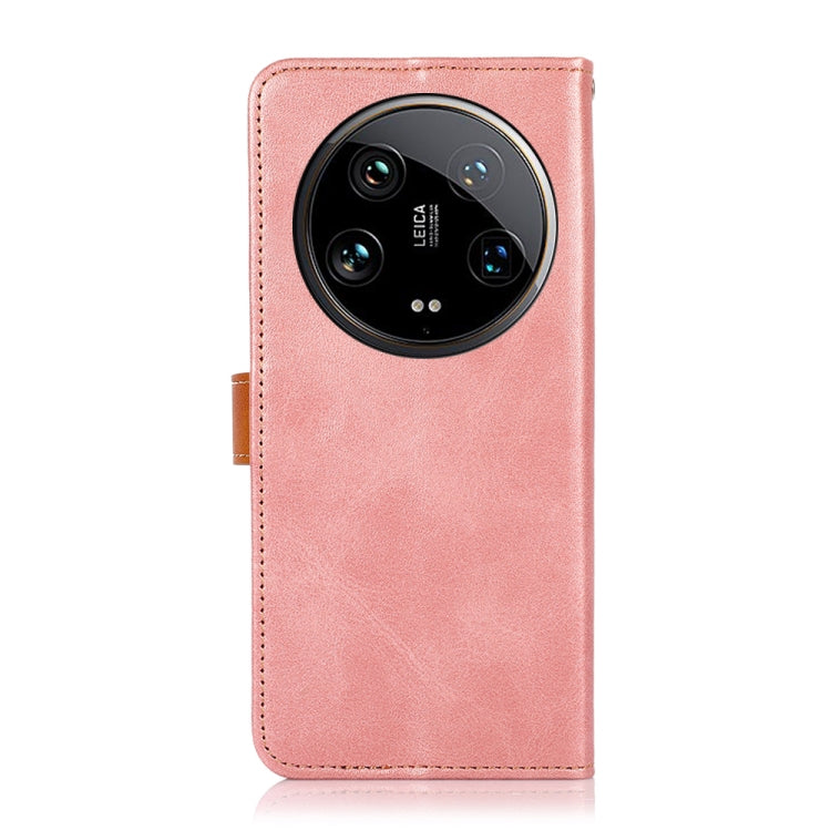 For Xiaomi 14 Ultra KHAZNEH Cowhide Texture Flip Leather Phone Case(Rose Gold) - 14 Ultra Cases by PMC Jewellery | Online Shopping South Africa | PMC Jewellery | Buy Now Pay Later Mobicred