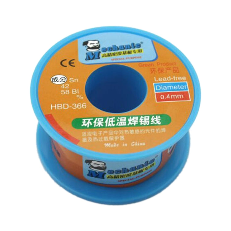 Mechanic HBD-366 40g Tin Solder Wire Lead-Free Solder Melt Rosin Core, Model:0.4mm - Welding Wire by PMC TechLife | Online Shopping South Africa | PMC TechLife