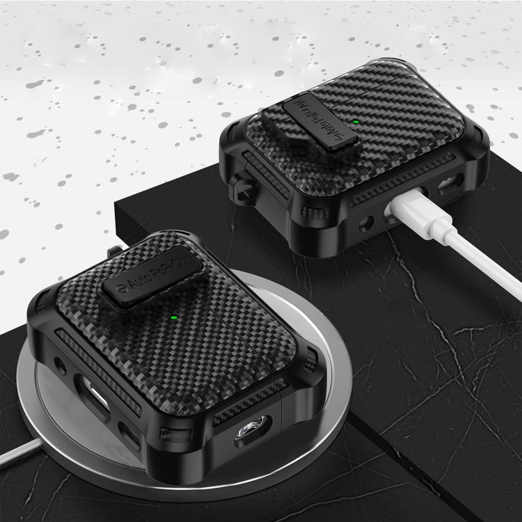 For AirPods Pro Alpha Carbon Fiber Wireless Bluetooth Earphone Protective Case(White) - For AirPods Pro by PMC Jewellery | Online Shopping South Africa | PMC Jewellery | Buy Now Pay Later Mobicred