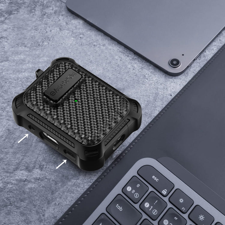 For AirPods 2 / 1 Alpha Carbon Fiber Wireless Bluetooth Earphone Protective Case(Green) - For AirPods 1/2 by PMC Jewellery | Online Shopping South Africa | PMC Jewellery | Buy Now Pay Later Mobicred