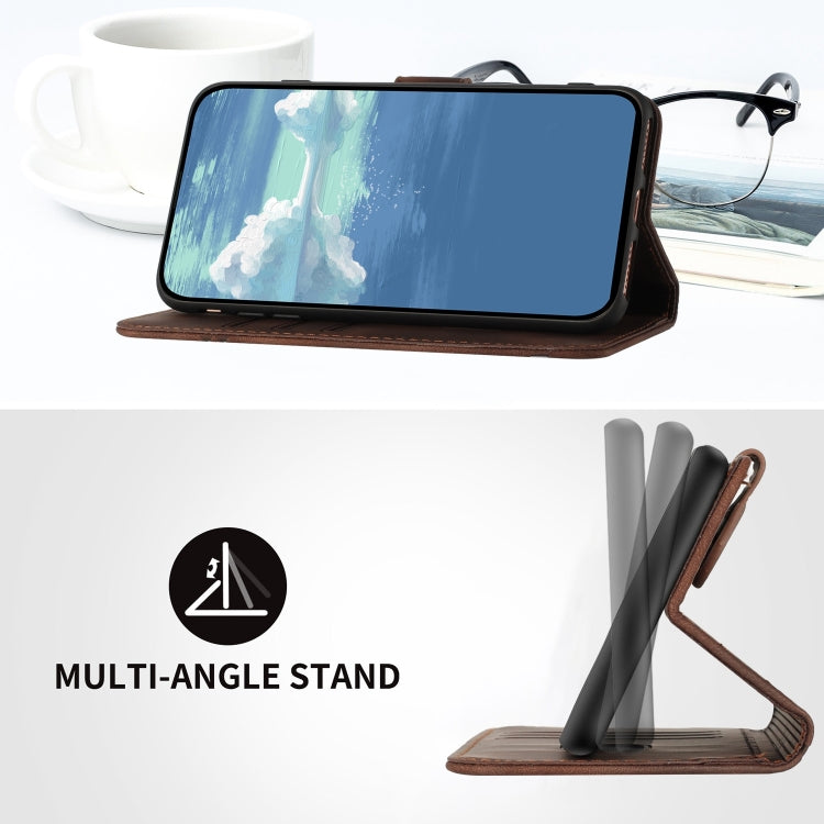For Google Pixel 9 Pro Line Pattern Skin Feel Leather Phone Case(Coffee) - Google Cases by PMC TechLife | Online Shopping South Africa | PMC TechLife | Buy Now Pay Later Mobicred