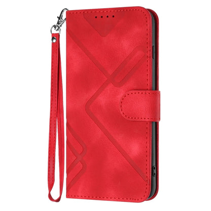 For Google Pixel 9 Line Pattern Skin Feel Leather Phone Case(Red) - Google Cases by PMC Jewellery | Online Shopping South Africa | PMC Jewellery | Buy Now Pay Later Mobicred