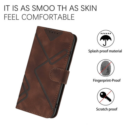 For Google Pixel 9 Line Pattern Skin Feel Leather Phone Case(Coffee) - Google Cases by PMC Jewellery | Online Shopping South Africa | PMC Jewellery | Buy Now Pay Later Mobicred