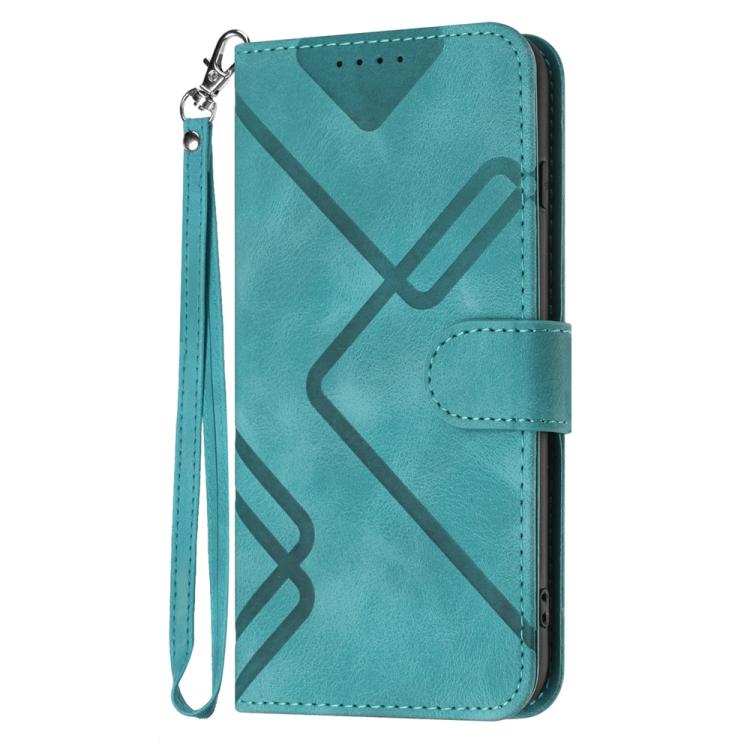 For iPhone 17 Line Pattern Skin Feel Leather Phone Case(Light Blue) - free shipping - PMc TechLife - Order now!