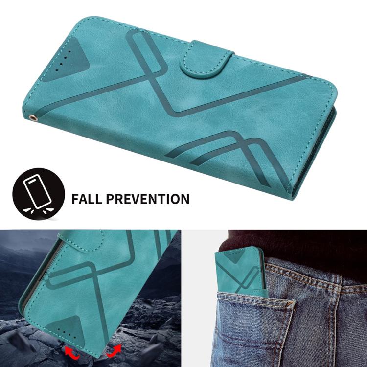 For iPhone 17 Line Pattern Skin Feel Leather Phone Case(Light Blue) - free shipping - PMc TechLife - Order now!
