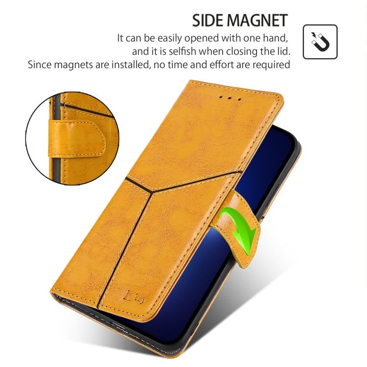 For Huawei Pura 70 Pro / 70 Pro+ 5G Geometric Stitching Leather Phone Case(Yellow) - Huawei Cases by PMC Jewellery | Online Shopping South Africa | PMC Jewellery | Buy Now Pay Later Mobicred