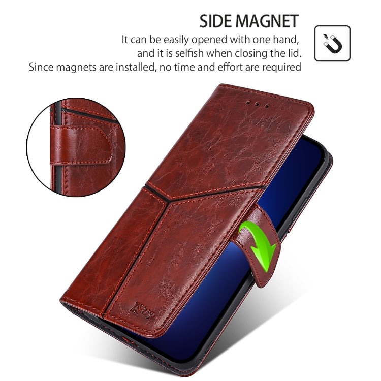 For Honor Magic6 Pro Geometric Stitching Leather Phone Case(Dark Brown) - Honor Cases by PMC Jewellery | Online Shopping South Africa | PMC Jewellery | Buy Now Pay Later Mobicred