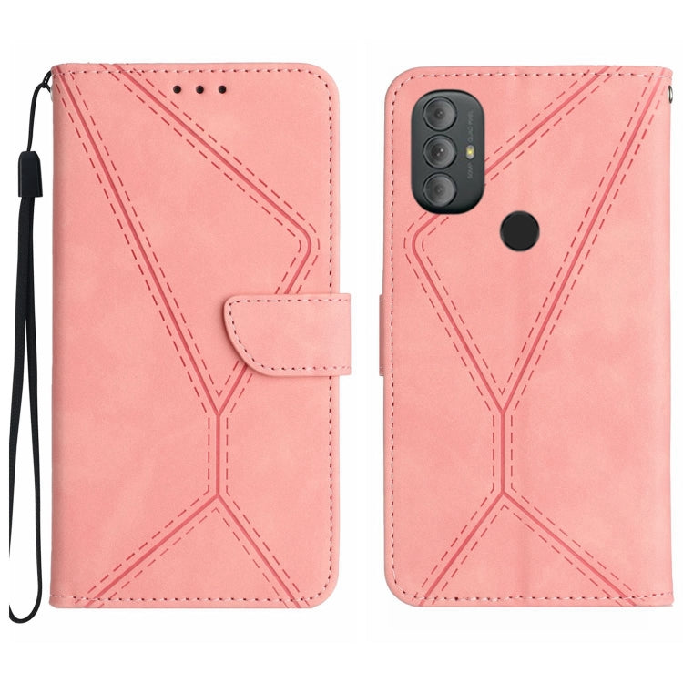 For Motorola Moto G Power 2022 Stitching Embossed Leather Phone Case(Pink) - free shipping - PMC TechLife - Order now!