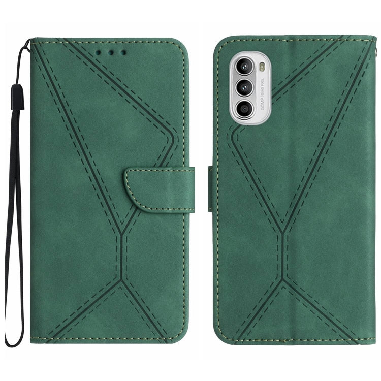 For Motorola Moto G Stylus 5G 2022 Stitching Embossed Leather Phone Case(Green) - free shipping - PMC TechLife - Order now!