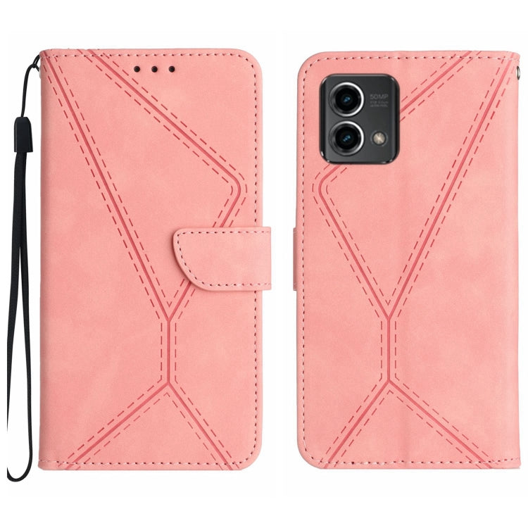 For Motorola Moto G Stylus 5G 2023 Stitching Embossed Leather Phone Case(Pink) - free shipping - PMC TechLife - Order now!