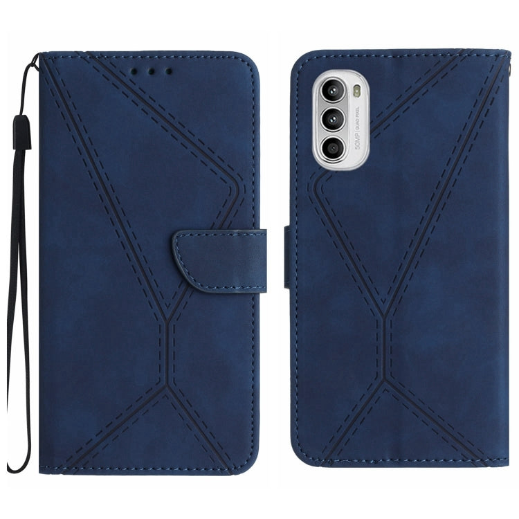 For Motorola Moto G Stylus 4G 2022 Stitching Embossed Leather Phone Case(Blue) - free shipping - PMC TechLife - Order now!