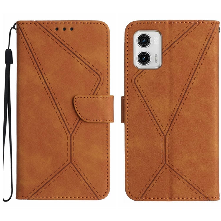 For Moto G53 5G / G23 / G13 4G Stitching Embossed Leather Phone Case(Brown) - free shipping - PMC TechLife - Order now!