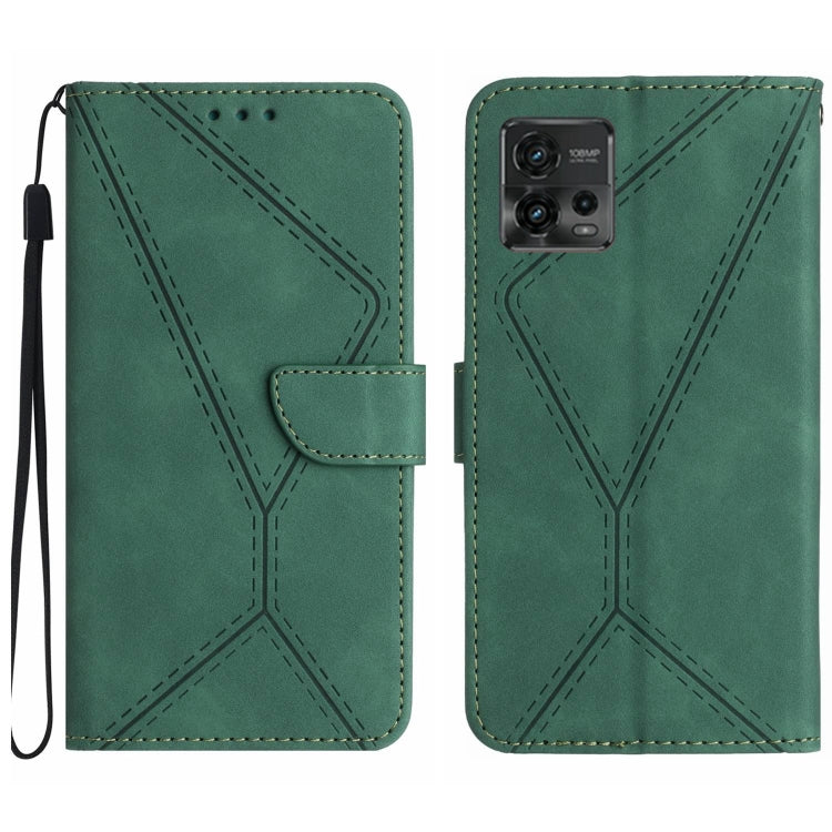 For Motorola Moto G72 4G Stitching Embossed Leather Phone Case(Green) - free shipping - PMC TechLife - Order now!
