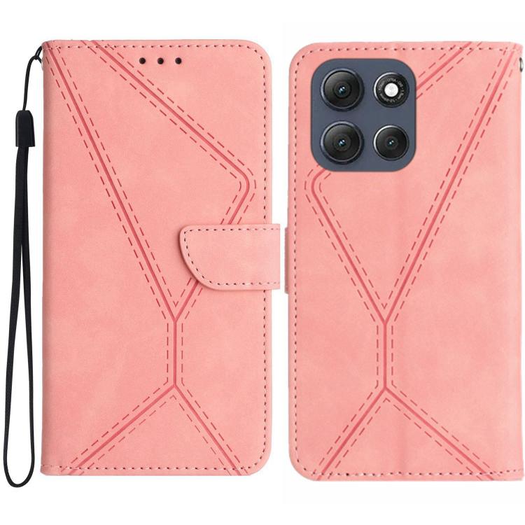 For Motorola Moto G56 5G Stitching Embossed Leather Phone Case(Pink) - free shipping - PMC TechLife - Order now!