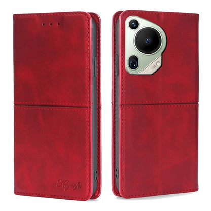 For Huawei Pura 70 Ultra 5G Cow Texture Magnetic Leather Phone Case(Red) - Huawei Cases by PMC Jewellery | Online Shopping South Africa | PMC Jewellery | Buy Now Pay Later Mobicred