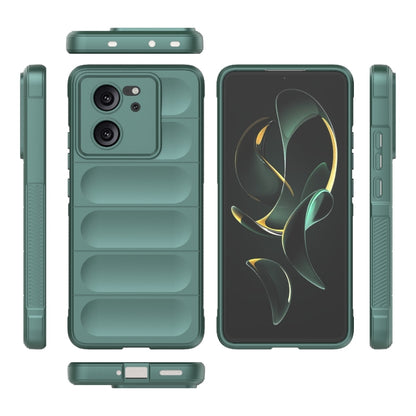 For Xiaomi Redmi K60 Ultra Magic Shield TPU + Flannel Phone Case(Dark Green) - Redmi K60 Ultra Cases by PMC Jewellery | Online Shopping South Africa | PMC Jewellery | Buy Now Pay Later Mobicred