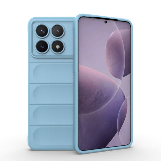 For Xiaomi Redmi K70 / K70 Pro 5G Magic Shield TPU + Flannel Phone Case(Light Blue) - K70 Pro Cases by PMC Jewellery | Online Shopping South Africa | PMC Jewellery | Buy Now Pay Later Mobicred