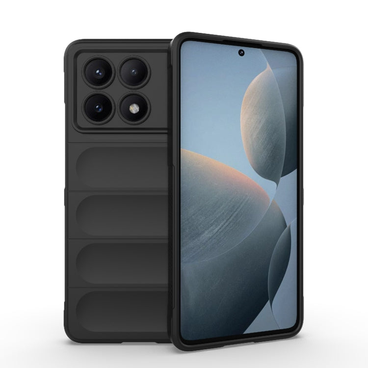 For Xiaomi Redmi K70E 5G Magic Shield TPU + Flannel Phone Case(Black) - K70E Cases by PMC Jewellery | Online Shopping South Africa | PMC Jewellery | Buy Now Pay Later Mobicred