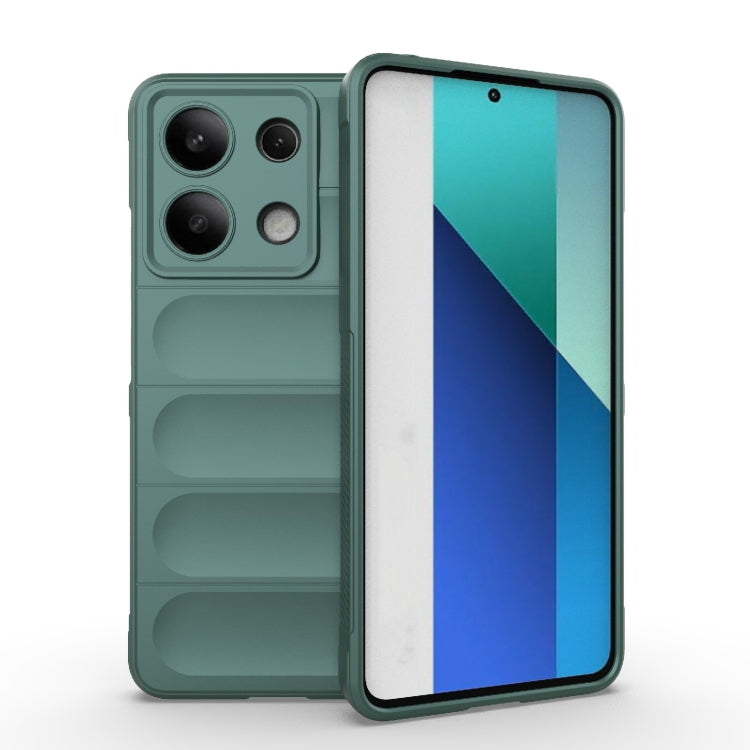 For Xiaomi Redmi Note 13 4G Global Magic Shield TPU + Flannel Phone Case(Dark Green) - Note 13 Cases by PMC Jewellery | Online Shopping South Africa | PMC Jewellery | Buy Now Pay Later Mobicred