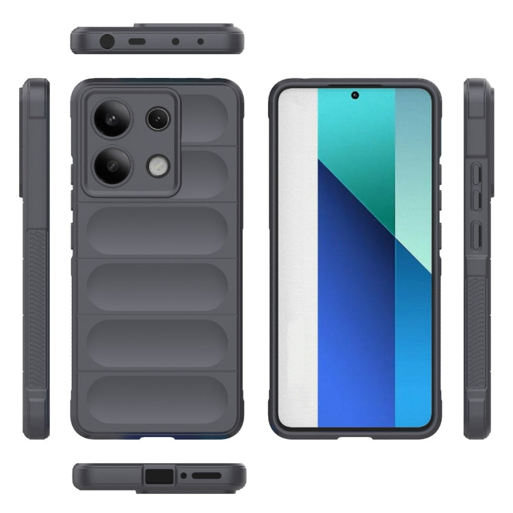 For Xiaomi Redmi Note 13 4G Global Magic Shield TPU + Flannel Phone Case(Dark Grey) - Note 13 Cases by PMC Jewellery | Online Shopping South Africa | PMC Jewellery | Buy Now Pay Later Mobicred