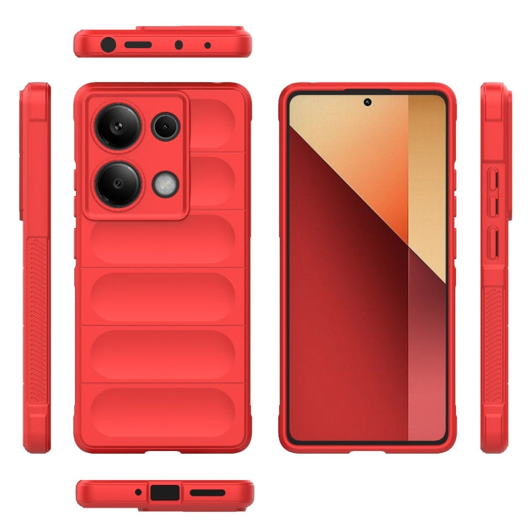 For Xiaomi Redmi Note 13 Pro 4G Global Magic Shield TPU + Flannel Phone Case(Red) - Note 13 Pro Cases by PMC Jewellery | Online Shopping South Africa | PMC Jewellery | Buy Now Pay Later Mobicred