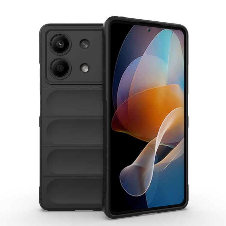 For Xiaomi Redmi Note 13R Pro 5G Magic Shield TPU + Flannel Phone Case(Black) - Xiaomi Cases by PMC Jewellery | Online Shopping South Africa | PMC Jewellery | Buy Now Pay Later Mobicred