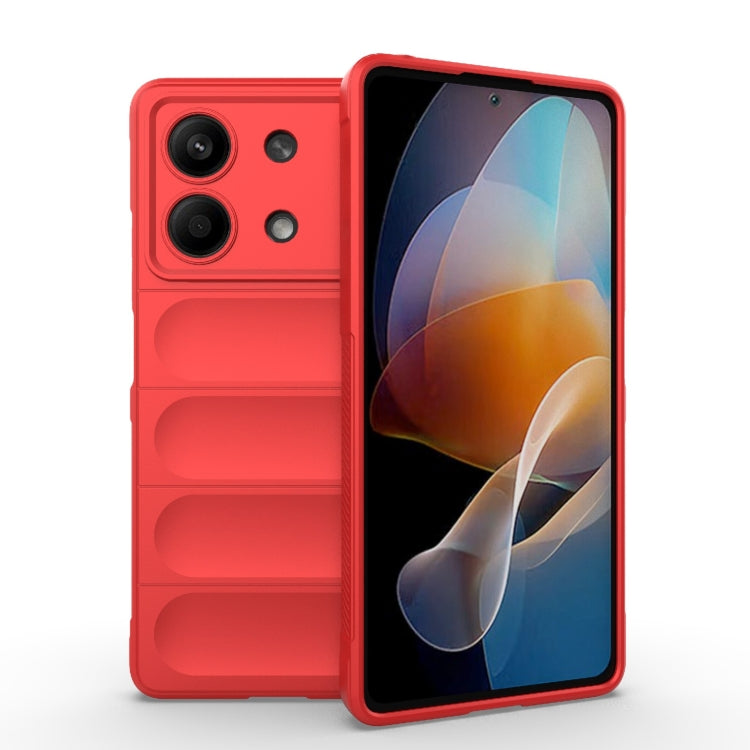 For Xiaomi Redmi Note 13R Pro 5G Magic Shield TPU + Flannel Phone Case(Red) - Xiaomi Cases by PMC Jewellery | Online Shopping South Africa | PMC Jewellery | Buy Now Pay Later Mobicred