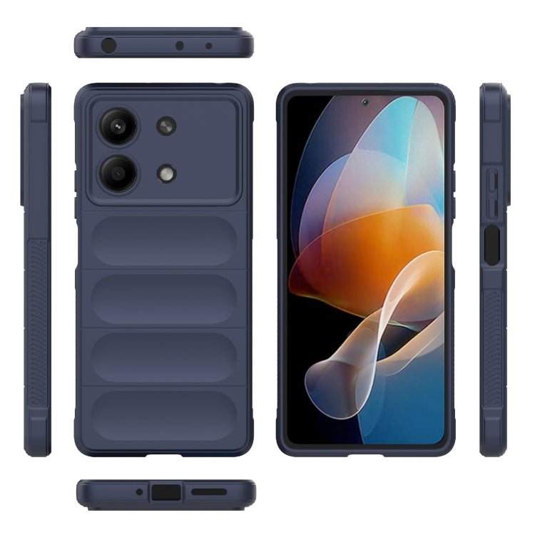 For Xiaomi Redmi Note 13R Pro 5G Magic Shield TPU + Flannel Phone Case(Dark Blue) - Xiaomi Cases by PMC Jewellery | Online Shopping South Africa | PMC Jewellery | Buy Now Pay Later Mobicred