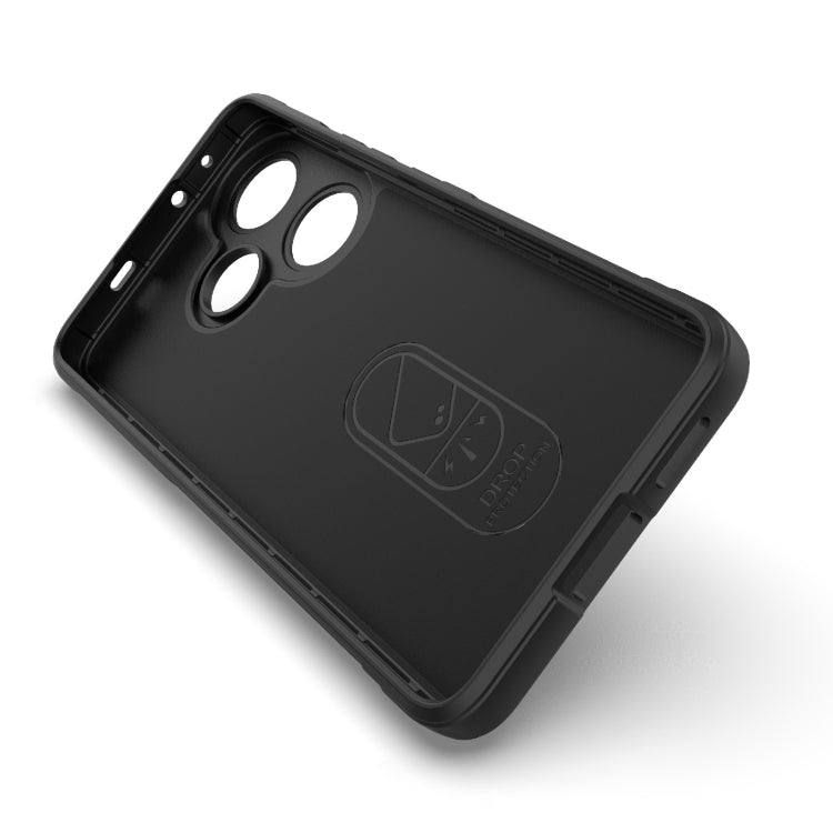 For Xiaomi Redmi Turbo 3 5G Magic Shield TPU + Flannel Phone Case(Dark Grey) - Xiaomi Cases by PMC Jewellery | Online Shopping South Africa | PMC Jewellery | Buy Now Pay Later Mobicred